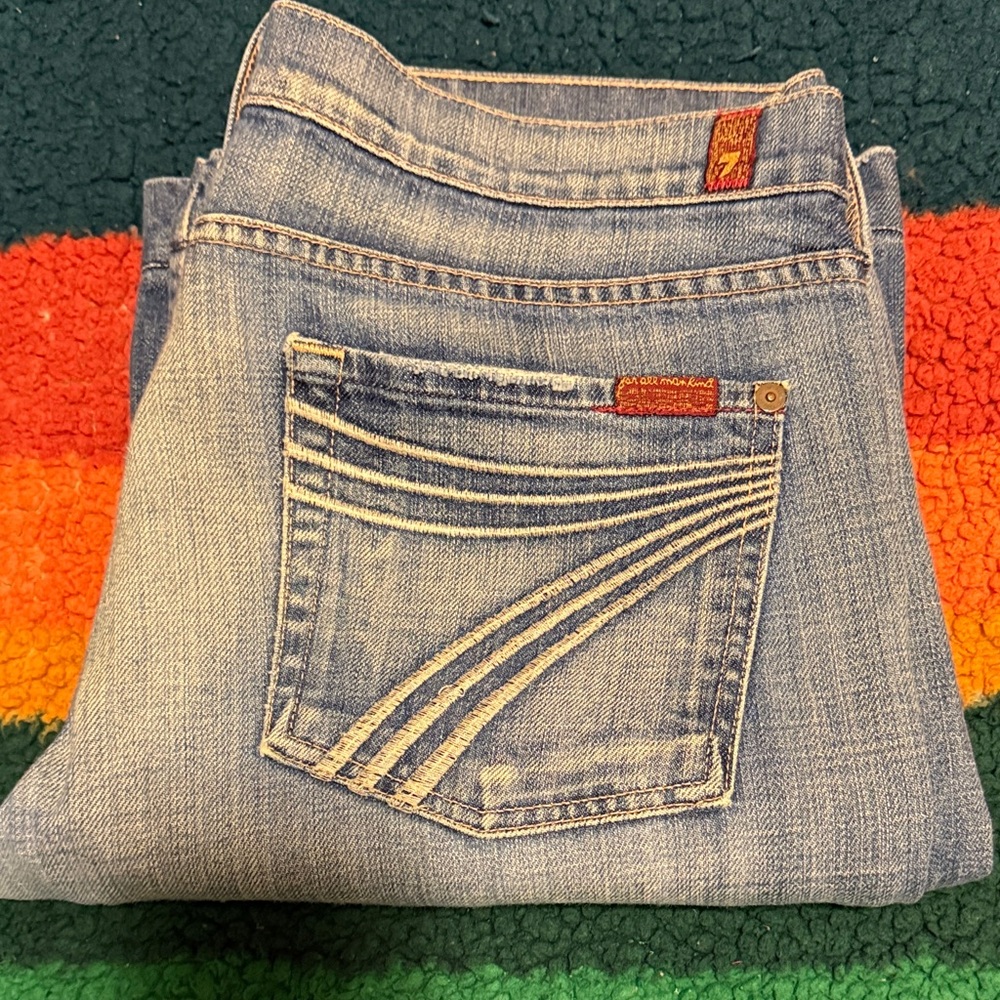 7 For All Mankind Light Blue Boot Cut Jeans